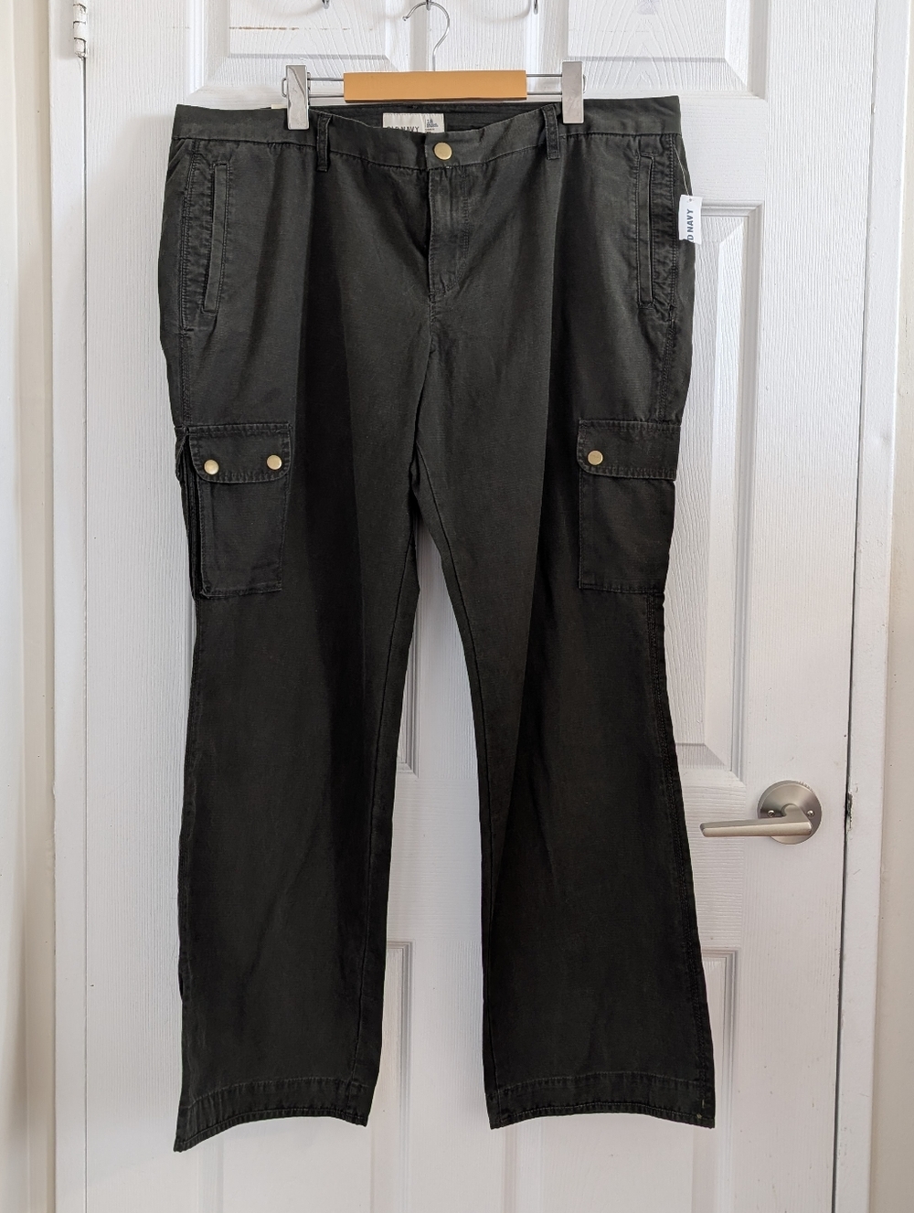NWT  Cotton Cargo Pants Low Rise Boot-Cut Green Olive utility Gorpcore  Y2K - 18